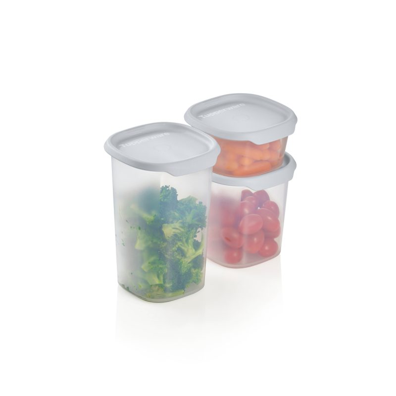 Set Recipiente Oblo Pătrate capac gri (3 buc.) - imagine 2