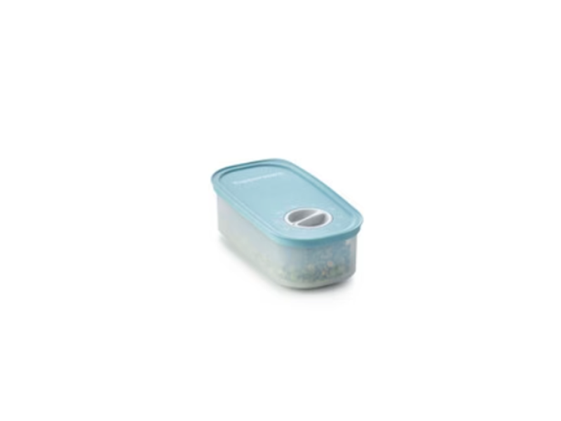 Recipient oval 320 ml cu indicator timp capac aqua