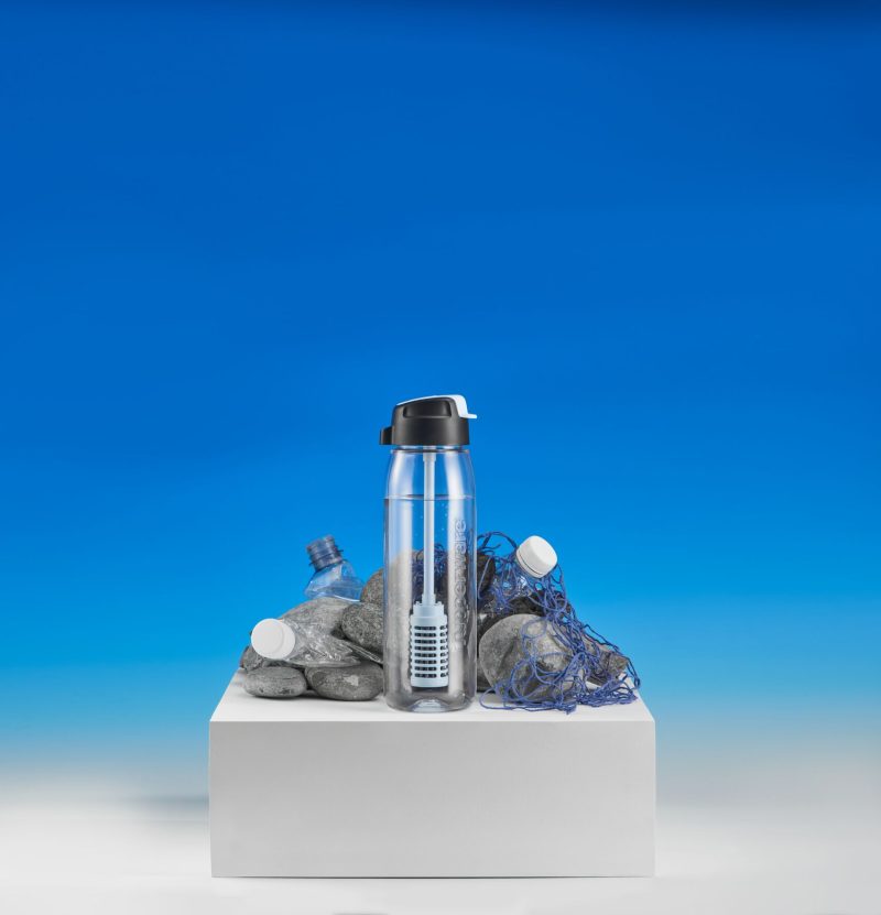 Sticlă Premium 750 ml transparentă cu pai și filtru pentru apă - imagine 4