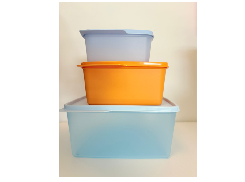 Set Recipiente Frigobox 500 ml aqua + 1,2 L portocaliu + 2,5 L aqua